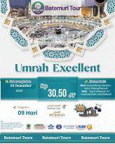 Paket Umrah Akhir Tahun , Umrah Libur Sekolah , Umrah Excellen, Umrah 1447H  2025M, Khazzanah -Btt,  09  hari , Keberangkatan 03 Desember 2025